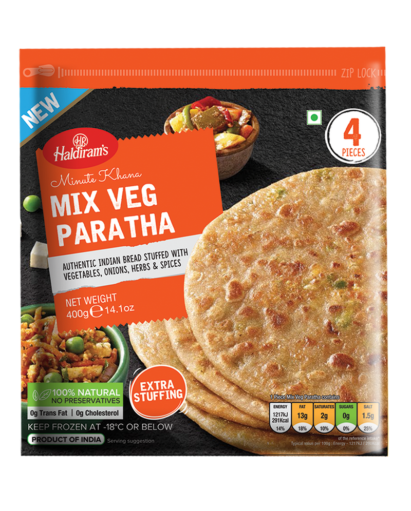 Mix Vegetable Parantha 4 pcs 