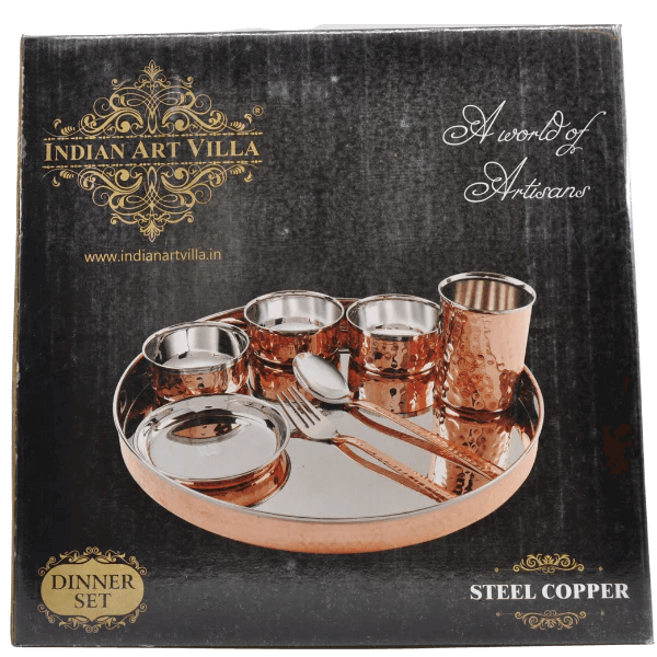 Copper Steel Dinner Set - 8 Pc set