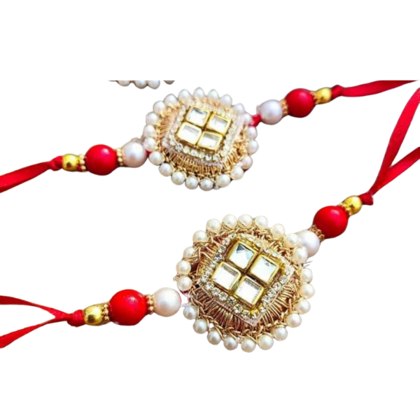 Crochet Kundan Rakhi - 1 Pc