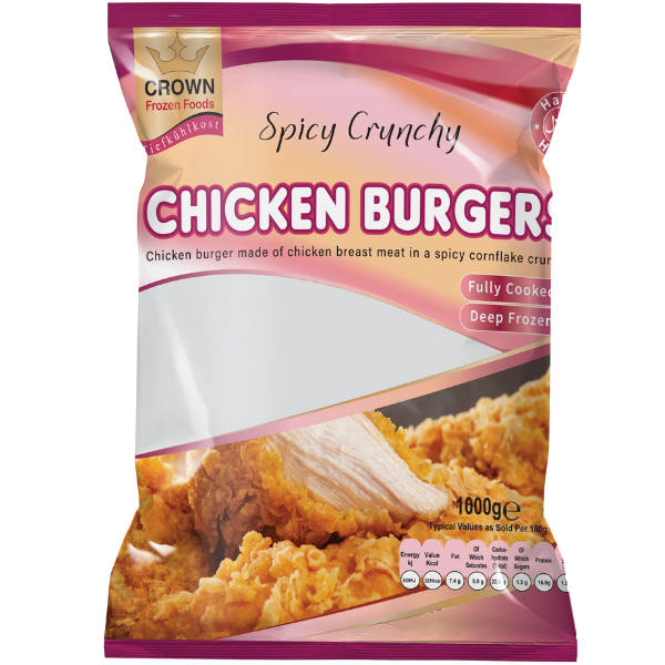 Spicy Crunchy Chicken Burger Patty - 1 kg