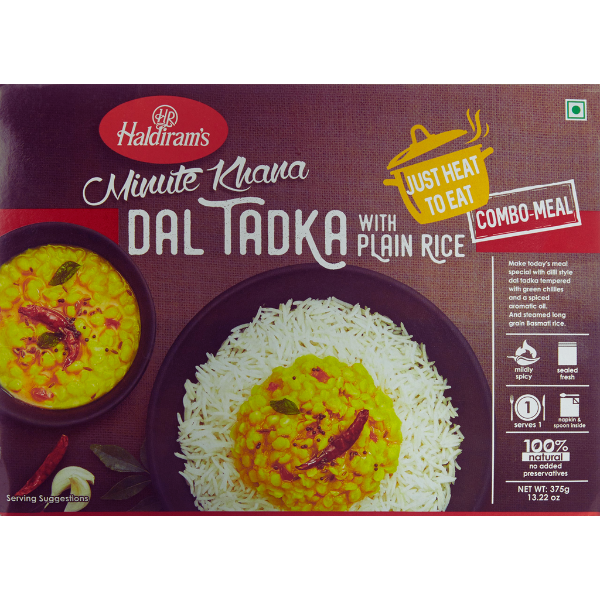 Dal Tadka with Plain Rice - 375 g