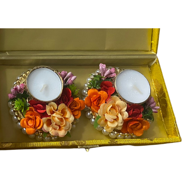Gift Box Diya Diwali Floral - 2 in a Box