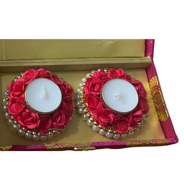 Gift Box Diya Diwali Roses - 2 in a Box