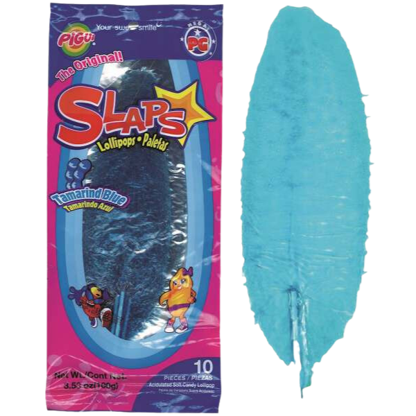 Pigüi Mexican Slaps Lollipops Tamarind Blue - 10 Slaps