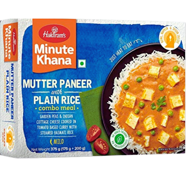 Mutter Paneer (Tofu) with Plain Rice - 375 g