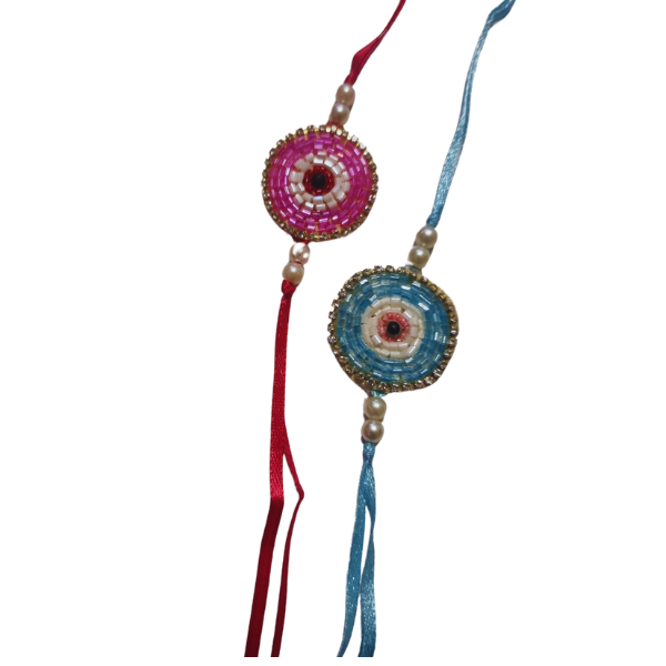 Sequin Evil Eye Circle Rakhi 1 Pc