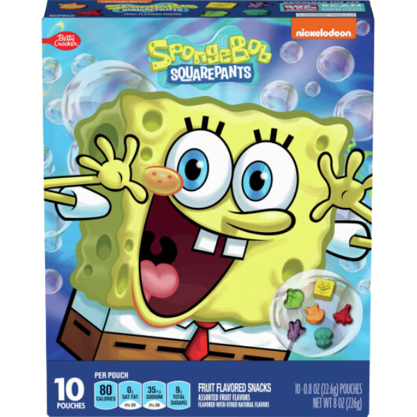 Spongebob Flavoured Fruit Snack 10 X 22.6 g
