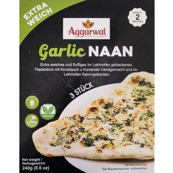 Ready to eat Garlic Naan - 240 g ( 3pcs)