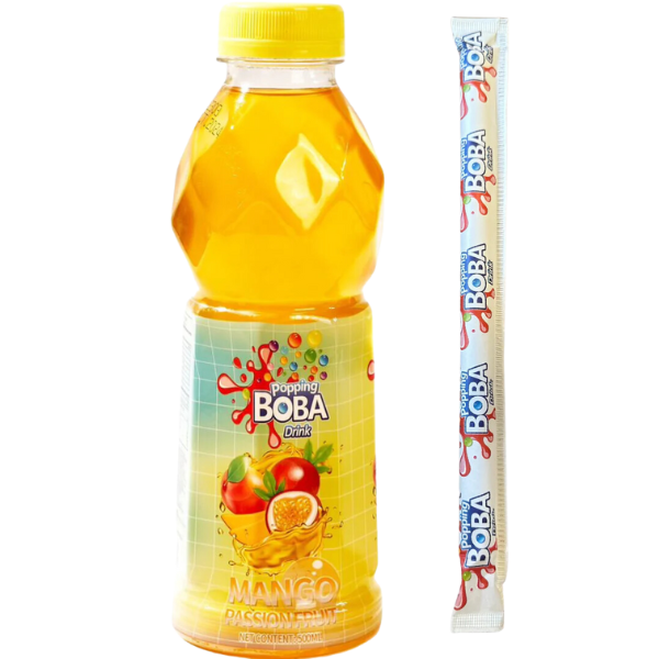 Popping Boba Bubble Tea Mango Passion Fruit Drink -  500 ml