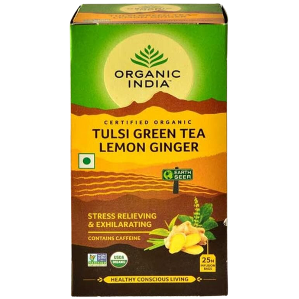 Tulsi Green Lemon Ginger Tea - 25 Teabags