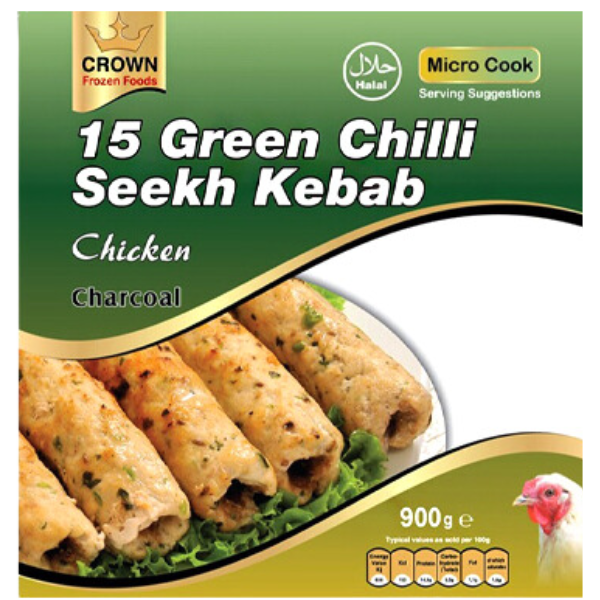 Crown Seekh Kebab Green Chilli Chicken - 900 g