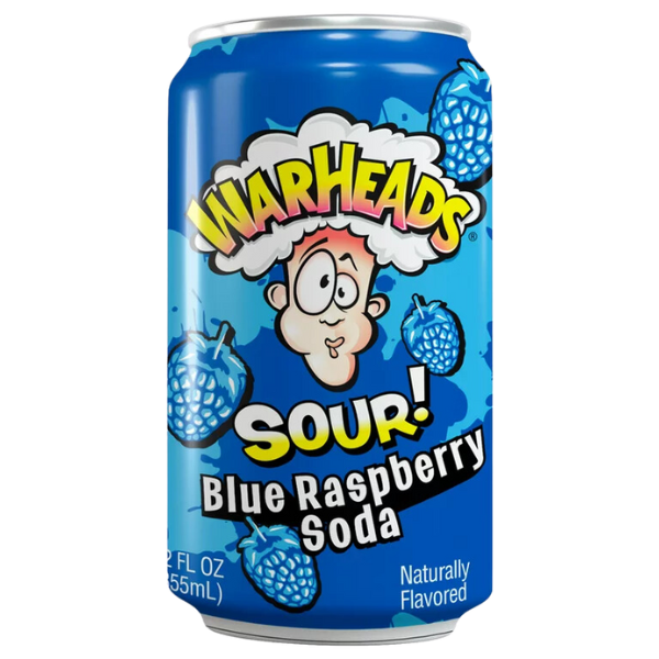 Warheads Sour Blue Raspberry Soda - 355 ml