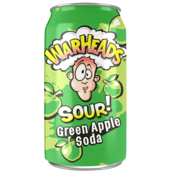 Warheads Sour Green Apple Soda - 355 ml