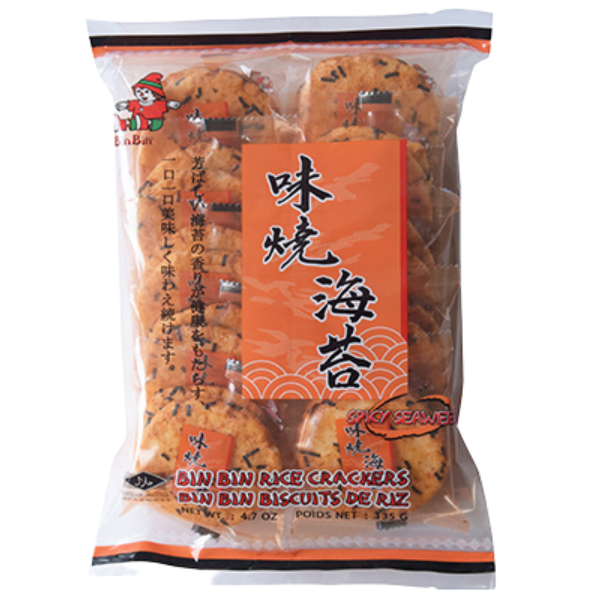 Rice Crackers Spicy Seaweed 'BIN BIN' - 135 g