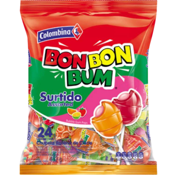 Chupetas Bon Bon Bum Surtido - 24pcs 408 g