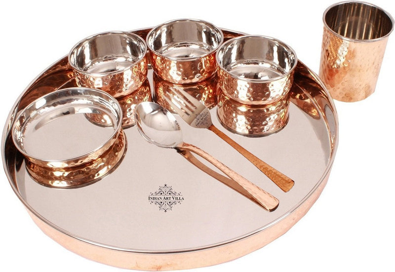 Copper Steel Dinner Set - 8 Pc set