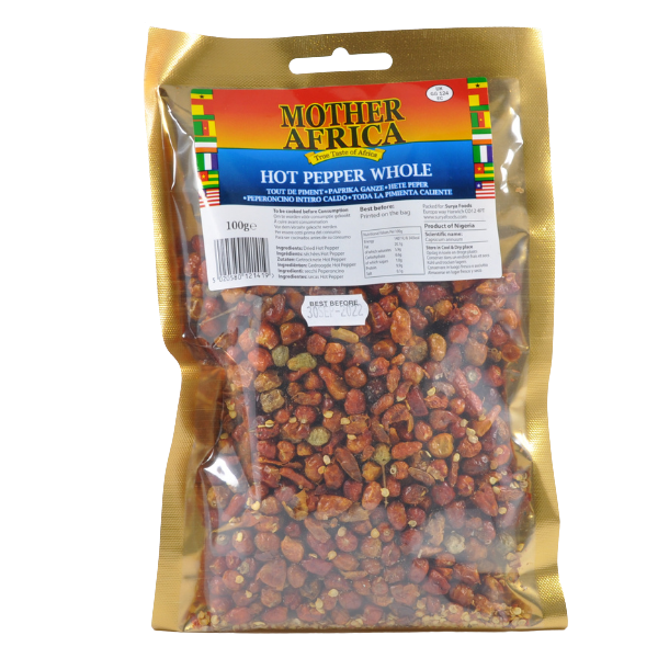 Hot Pepper Whole Mother Africa - 100 g