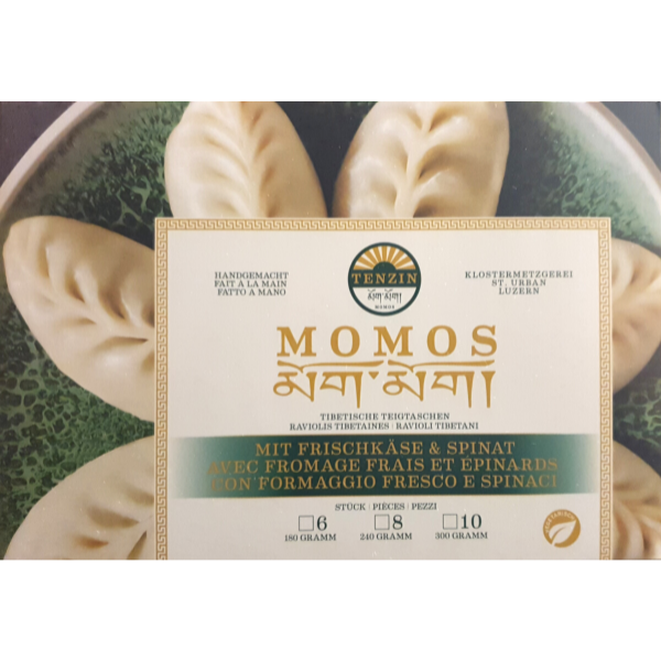 Handmade Spinach & fresh cheese Momos - 8 pcs