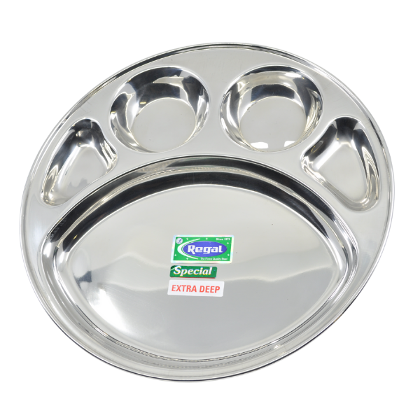 Household Thali Steel With 4 compartments